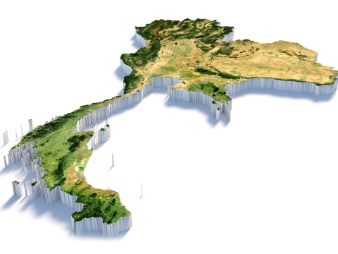 Thailand terrain map 3Dモデル