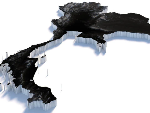 Thailand terrain map 3D Model