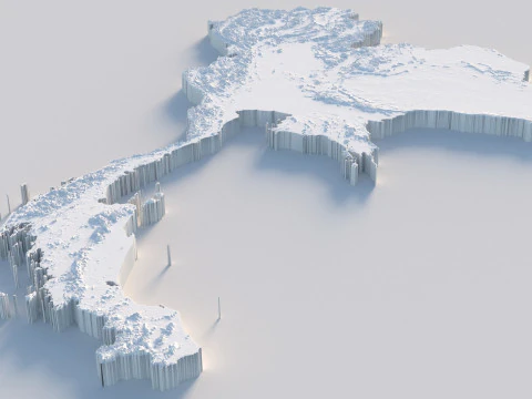 Thailand terrain map 3D Model