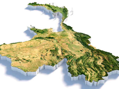 Thailand terrain map 3D Модель