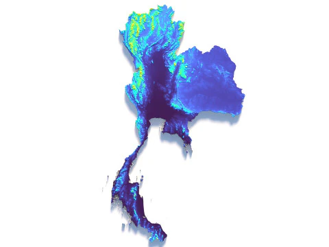 Thailand terrain map 3D Model