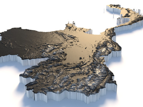 Thailand terrain map 3D Модель