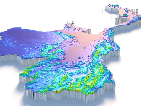 Thailand terrain map 3D Model