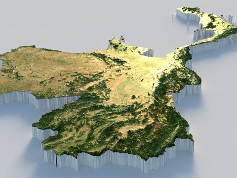 Thailand terrain map 3D Модель