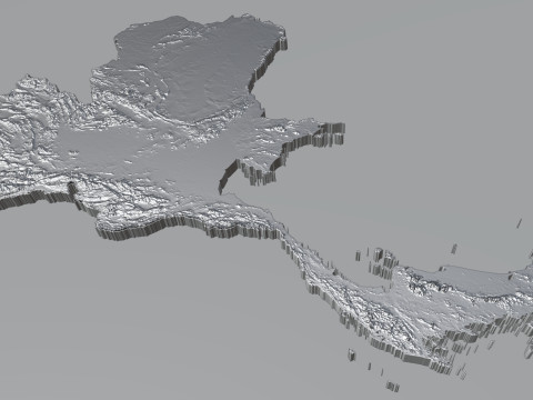 Thailand terrain map 3D Модель