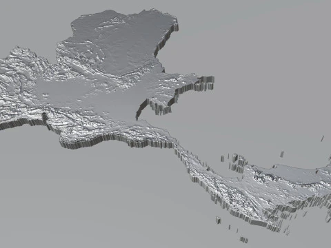 Thailand terrain map 3D Model