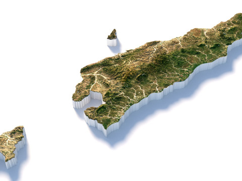 Timor Leste terrain map 3D 모델