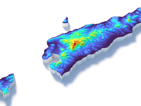 Timor Leste terrain map 3D 모델