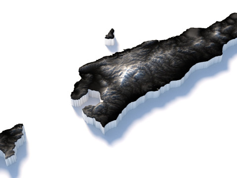 Timor Leste terrain map 3D 모델