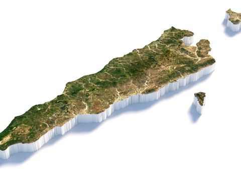 Timor Leste terrain map 3D 모델