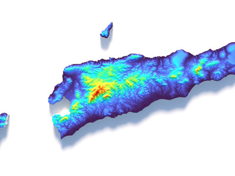 Timor Leste terrain map 3D 모델