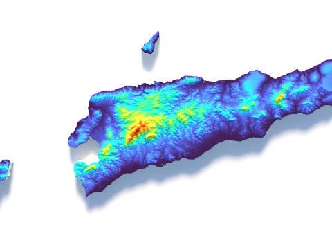 Timor Leste terrain map 3D Model
