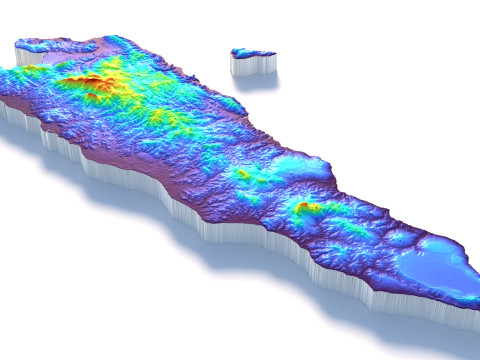 Timor Leste terrain map 3D 모델