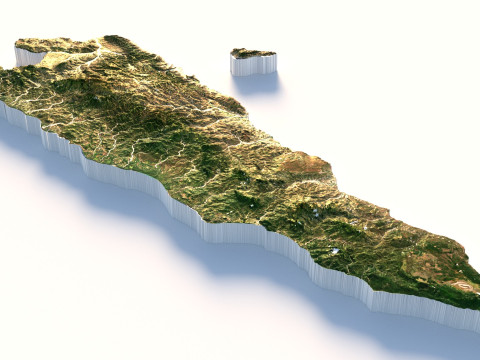 Timor Leste terrain map 3D 모델