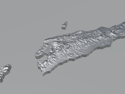 Timor Leste terrain map 3D 모델