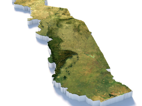 Togo terrain map Modelo 3D