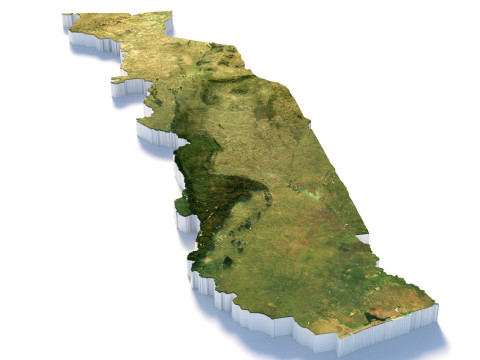 Togo terrain map Modelo 3D