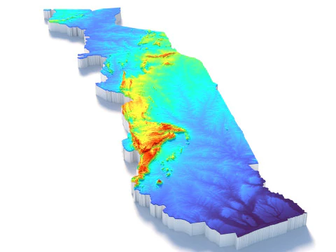 Togo terrain map 3D Model