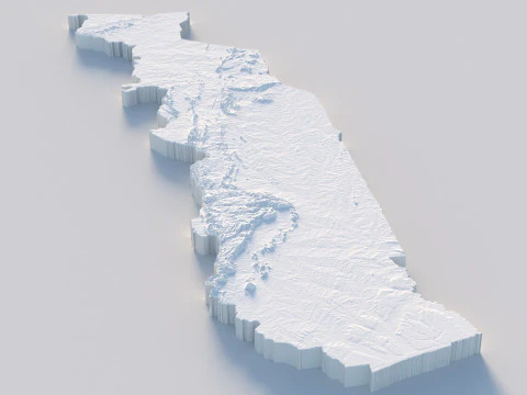 Togo terrain map 3D Model