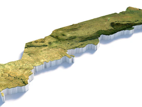 Togo terrain map 3D Model