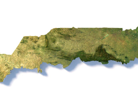 Togo terrain map 3D Model