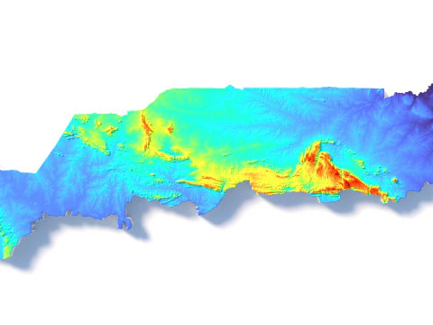 Togo terrain map 3D Model