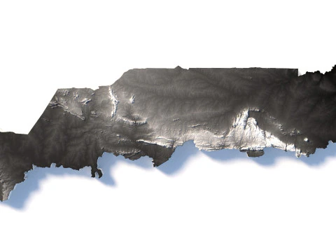 Togo terrain map 3D Model