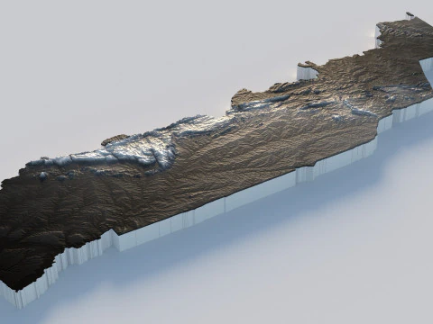 Togo terrain map 3D Model