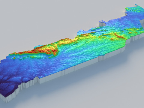 Togo terrain map Modelo 3D