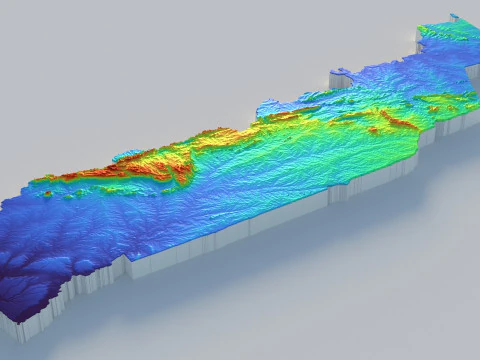 Togo terrain map 3D Model