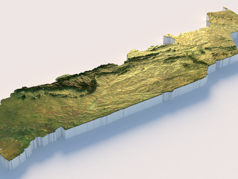Togo terrain map Modelo 3D