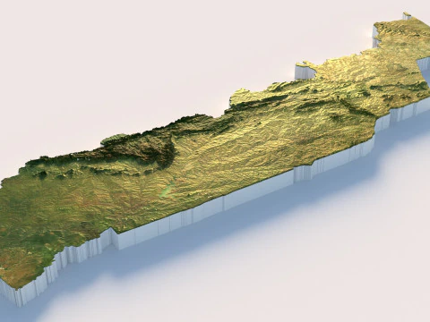 Togo terrain map 3D Model