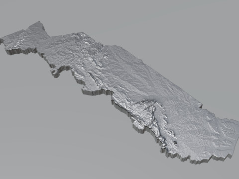 Togo terrain map Modelo 3D
