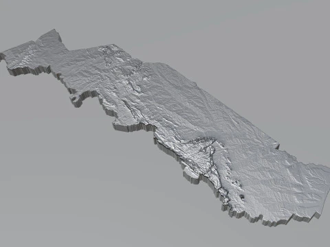 Togo terrain map 3D Model
