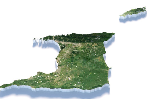 Trinidad and Tobago terrain map 3D Model