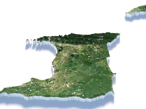 Trinidad and Tobago terrain map 3D Model