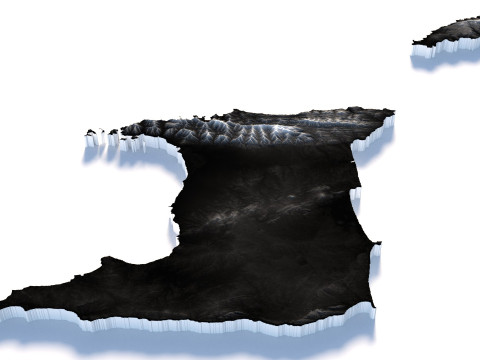 Trinidad and Tobago terrain map 3D 모델