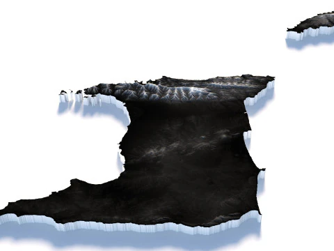 Trinidad and Tobago terrain map 3D Model