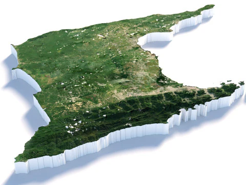 Trinidad and Tobago terrain map 3D Model