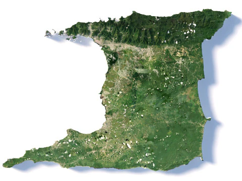 Trinidad and Tobago terrain map 3D Model