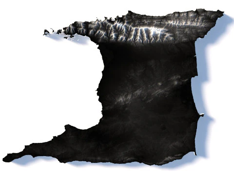 Trinidad and Tobago terrain map 3D Model