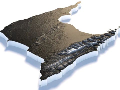 Trinidad and Tobago terrain map 3D Model