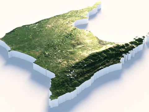 Trinidad and Tobago terrain map 3D Model