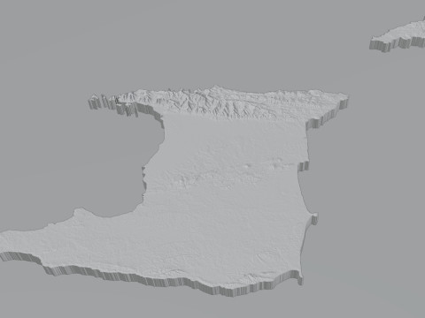 Trinidad and Tobago terrain map 3D 모델