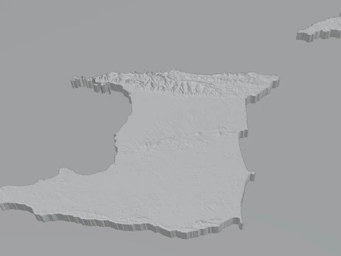 Trinidad and Tobago terrain map 3D Model
