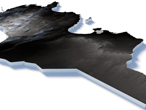 Tunisia terrain map 3D मॉडल