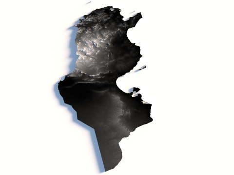 Tunisia terrain map 3D मॉडल