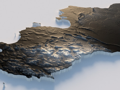 Tunisia terrain map 3D मॉडल