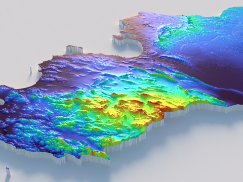 Tunisia terrain map 3D मॉडल