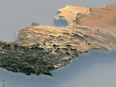 Tunisia terrain map 3D मॉडल